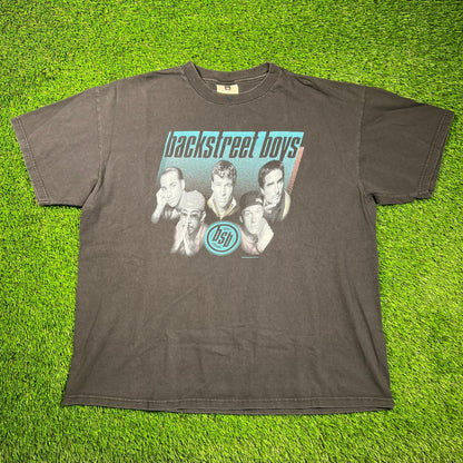 1998 Backstreet Boys Black Band Tee Size XL USED v18608