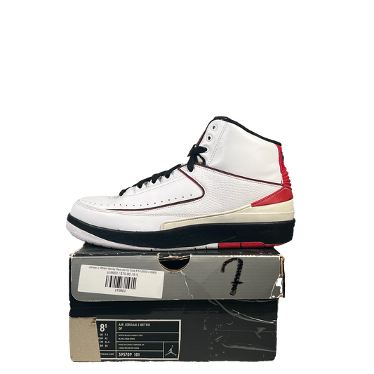 Jordan 2 White Varsity Red (2010) Size 8.5 USED s16902