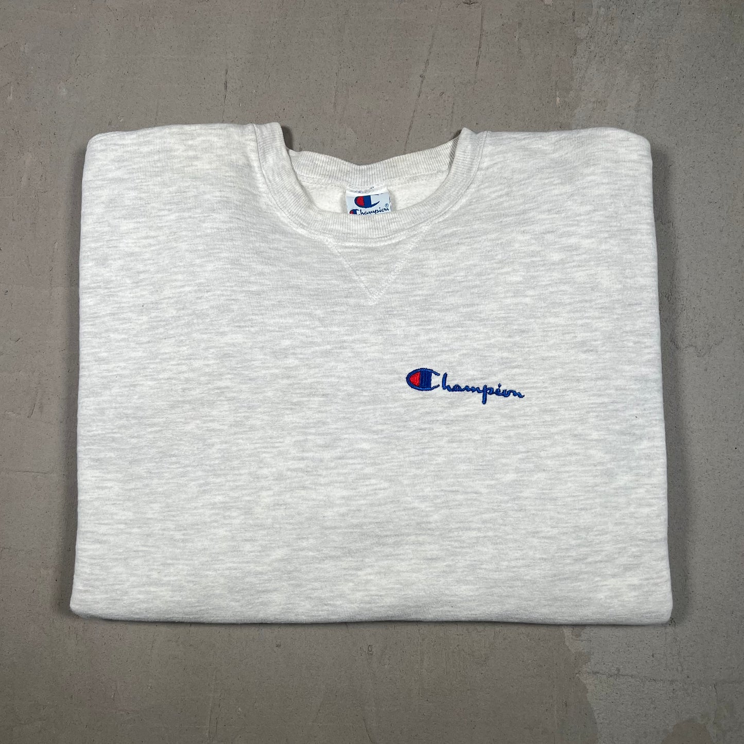 1990s Champion Grey Logo Crewneck Size XXL USED V19274