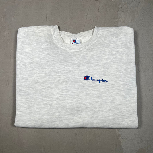 1990s Champion Grey Logo Crewneck Size XXL USED V19274