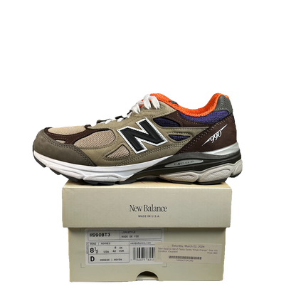 New Balance 990v3 MiUSA Teddy Santis Khaki Orange (2023) Size 8.5 USED s22787