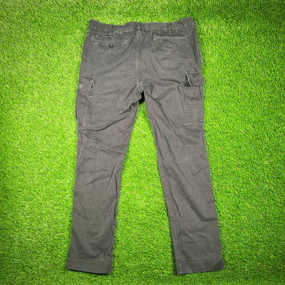 Y2K Polo Ralph Lauren Slim Fit Black Cargo Pants Size 34x32 USED v18711