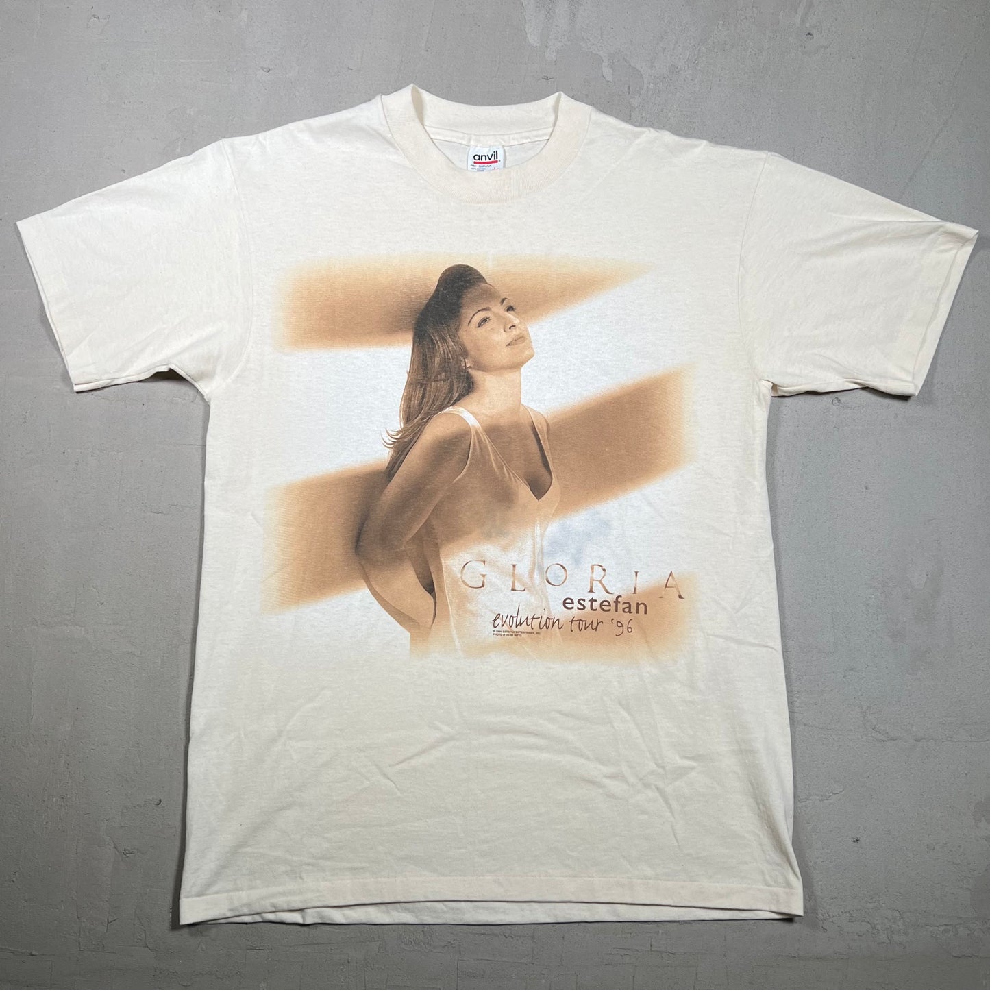 1996 Gloria Estefan Evoluton Tour 96 White Tee Size Large USED v14943