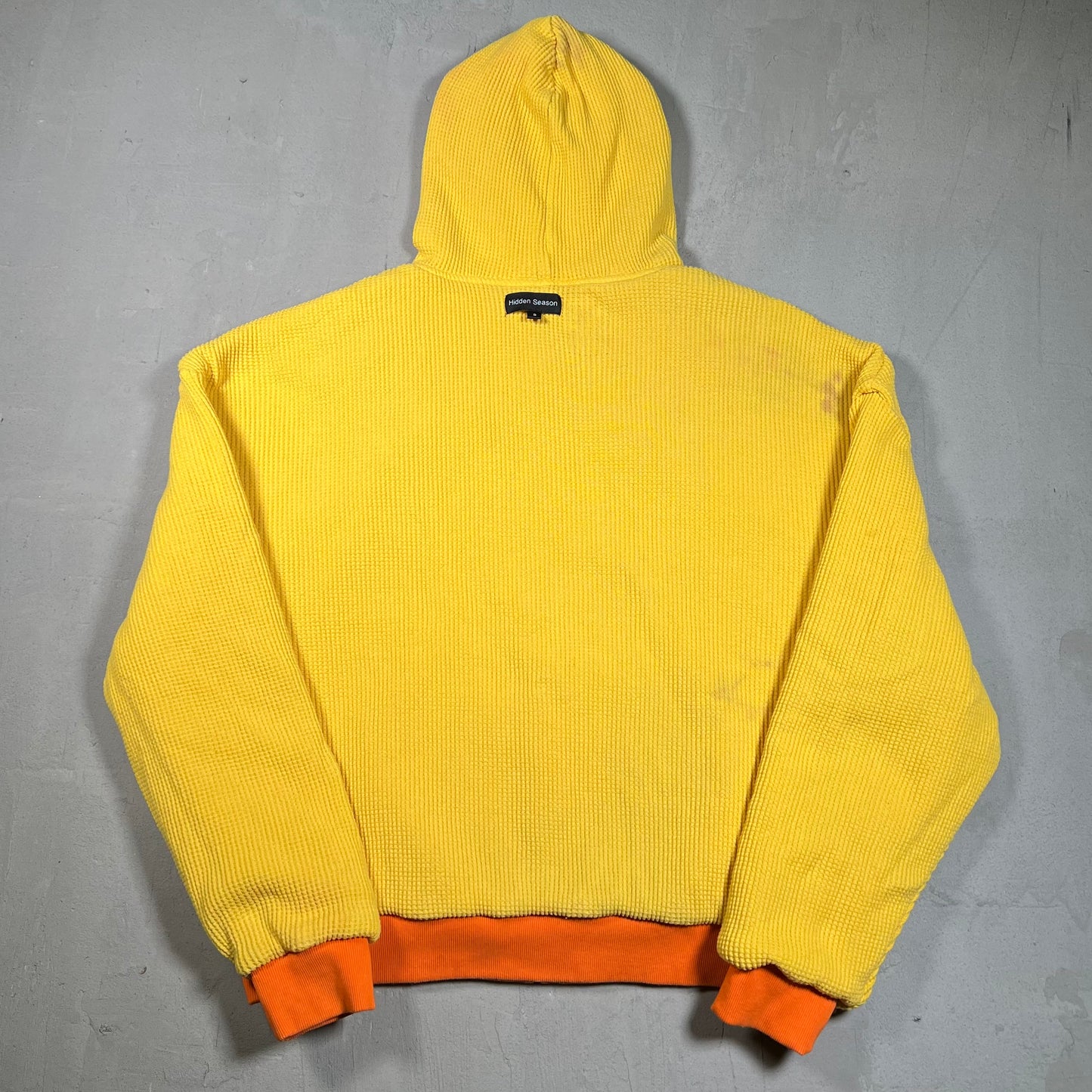 Hidden Season Orange/Yellow Reversible Hoodie Size Small USED x17202