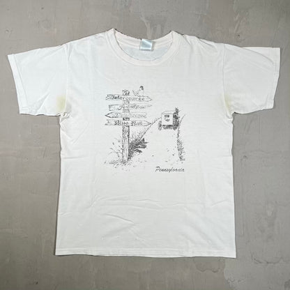 1990s Pennsylvania White Humor Tee Size Medium USED v20388