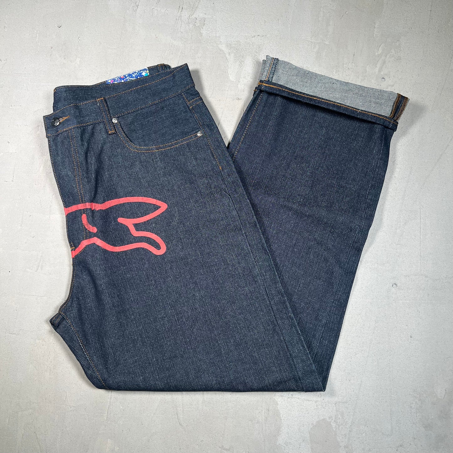 Billionaire Boys Club Ice Cream Running Dog Selvedge Denim Size XL USED x17482
