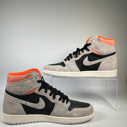 Jordan 1 High Grey Hyper Crimson Size 10.5 NEW s13668