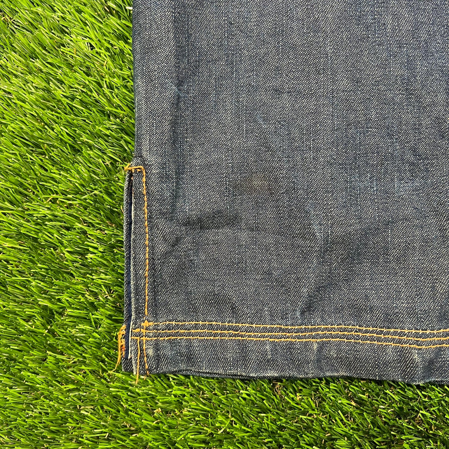 Y2K Fubu Blue Selvedge Denim Shirt Size XXL USED v17895