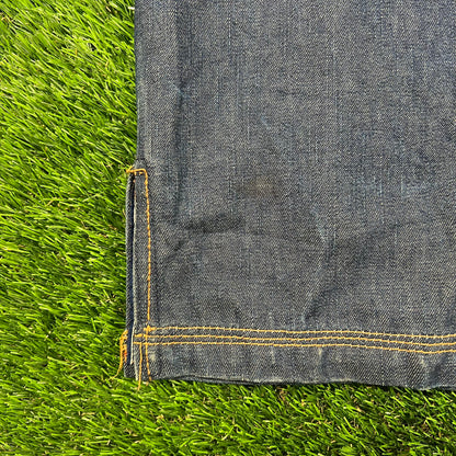 Y2K Fubu Blue Selvedge Denim Shirt Size XXL USED v17895