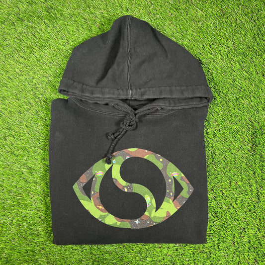 Billionaire Boys Club x Soulection BBC Black/Camo Hoodie Size Small USED x14377