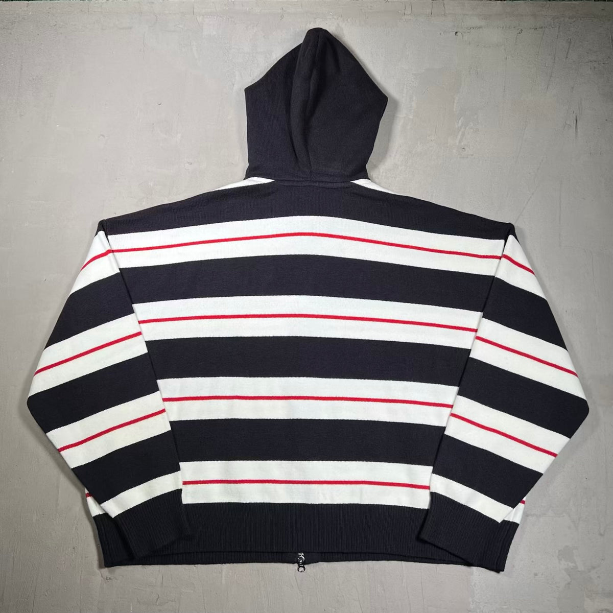 HMDD Ingerland Futbol White/Black Knit Zip Up Hoodie Size Large USED x18678