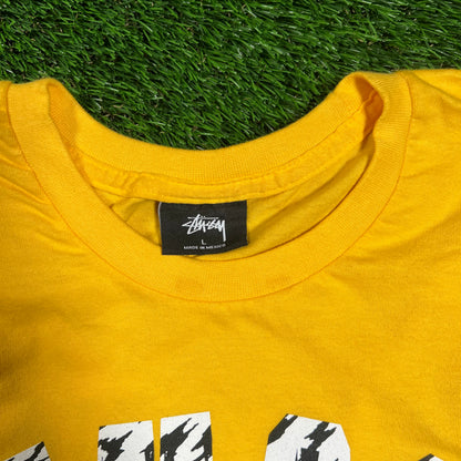 Stussy Yellow International Tee Size Large USED x16455