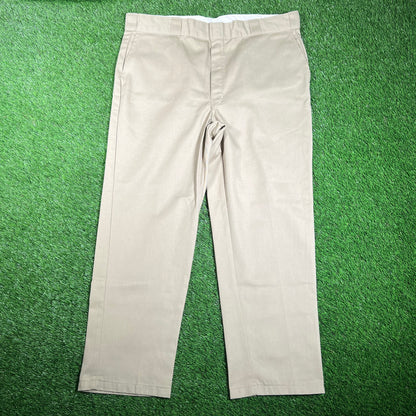 Dickies Straight Leg Tan Pants Size 40x30 USED v18081