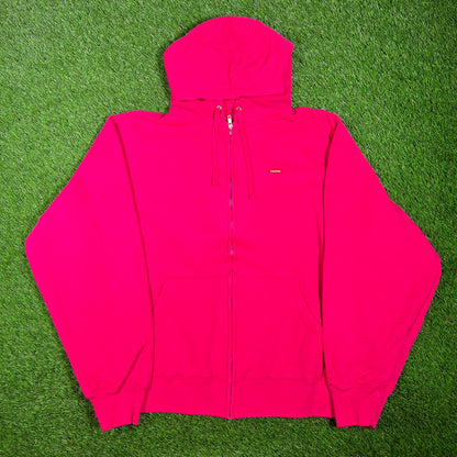 Supreme Small Box Zip Up Hoodie Fuschia (2025) Size XL NEW x15295