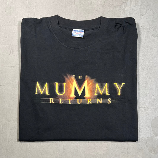 The Mummy Returns 2001 Black Tee DRYROT Size XL USED v11985