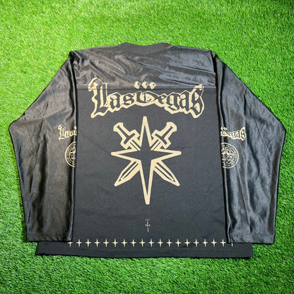 Cactus Jack Complex Con Las Vegas Knights Black Longsleeve Jersey Size Medium USED x16832