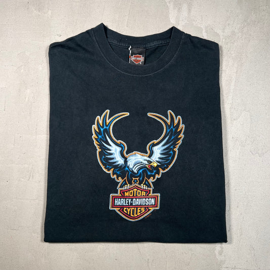 1998 Harley Davidson Eagle Black Tee Size XL USED v19181