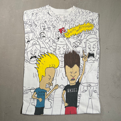 1993 Beavis and Butthead Staney Desantis AOP Tee Size XL USED v14837