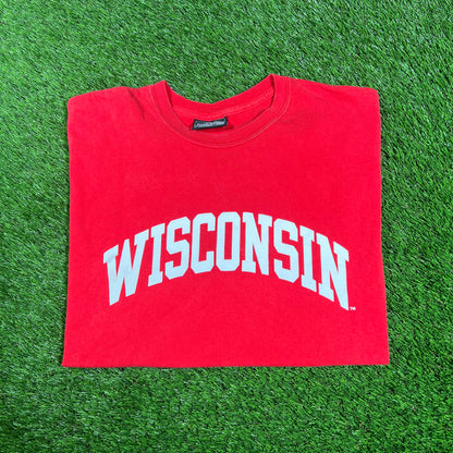 Y2K Wisconsin Red Team Tee Size XL USED v17142