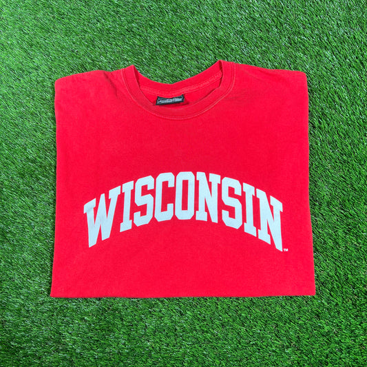 Y2K Wisconsin Red Team Tee Size XL USED v17142