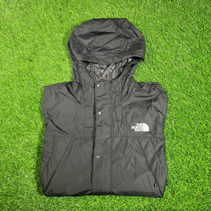 North Face Black Windbreaker Size Large USED v17975