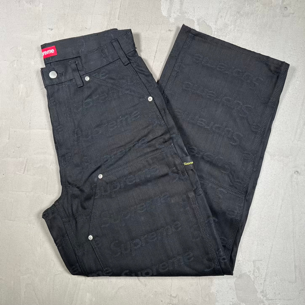 Supreme Jacquard Logo Double Knee Denim Painter Black (2025) Size 30 NEW x18670