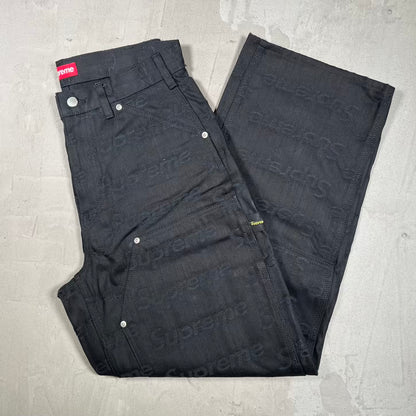 Supreme Jacquard Logo Double Knee Denim Painter Black (2025) Size 30 NEW x18670