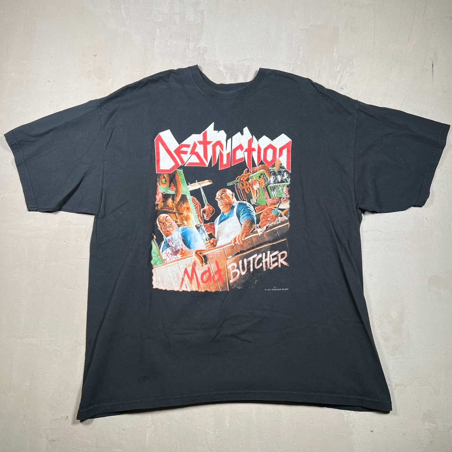 2001 destruction mad butcher tee black Size XXL USED v14346