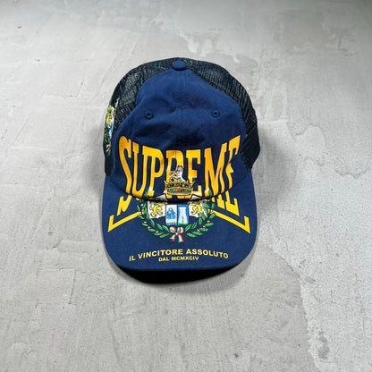 Supreme Crest Mesh Back Navy 6 Panel Hat (2025) USED x18709