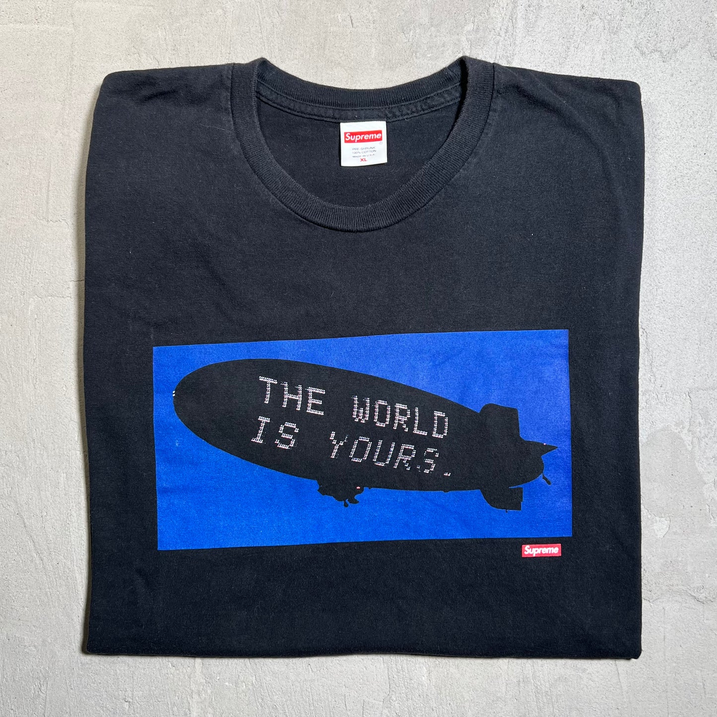 Supreme Scarface Blimp Tee Black (2017) Size XL USED x17647