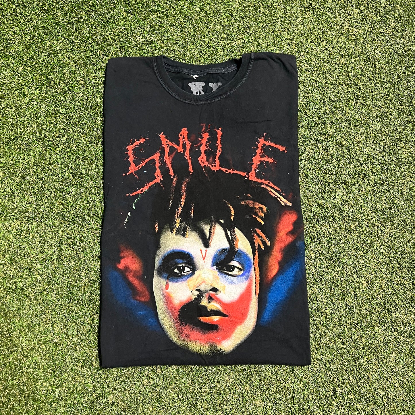 Vlone Juice Wrld "Smile Clown" Black Tee Size Large USED x13627
