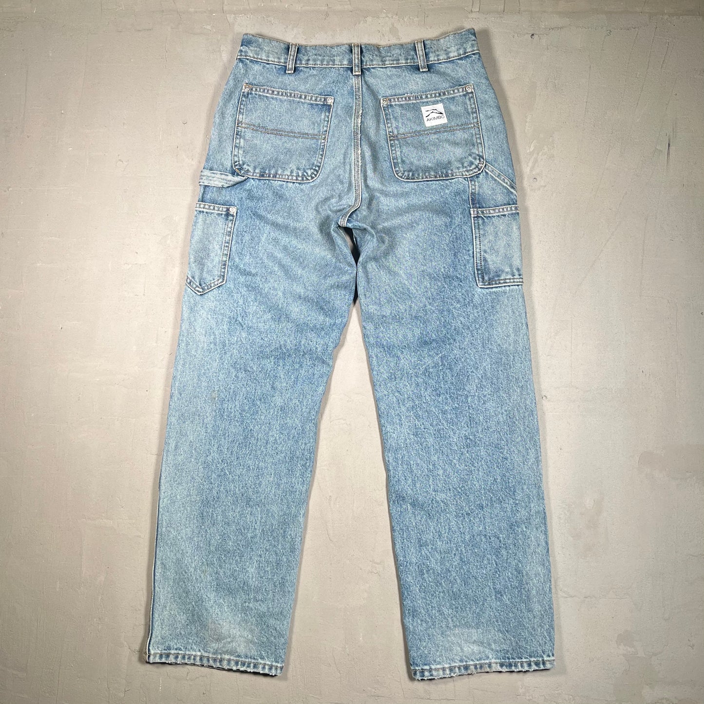Akimbo Double Knee Workwear Blue Jeans Size 29x32 USED x17204