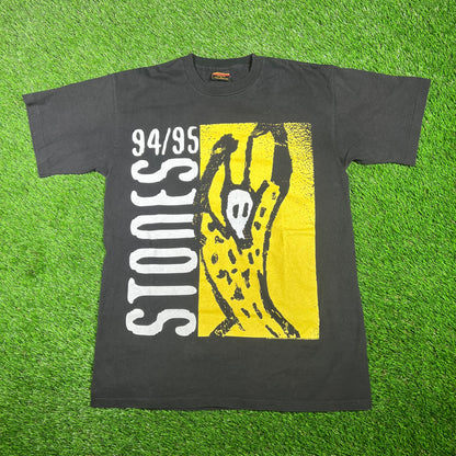 1995 Rolling Stones North American Tour Black Tee Size Large USED v17667