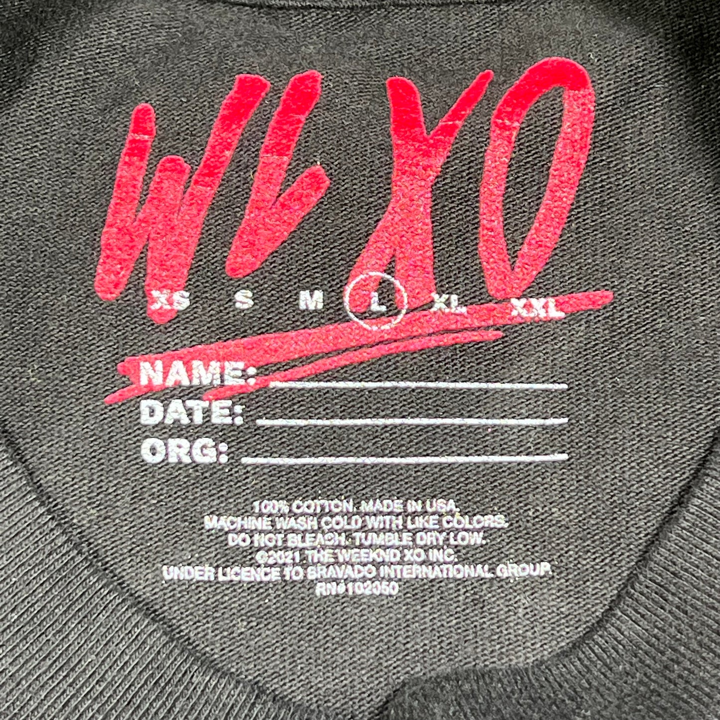 Warren Lotas XO Super Bowl Black Tee Size Large USED x14196