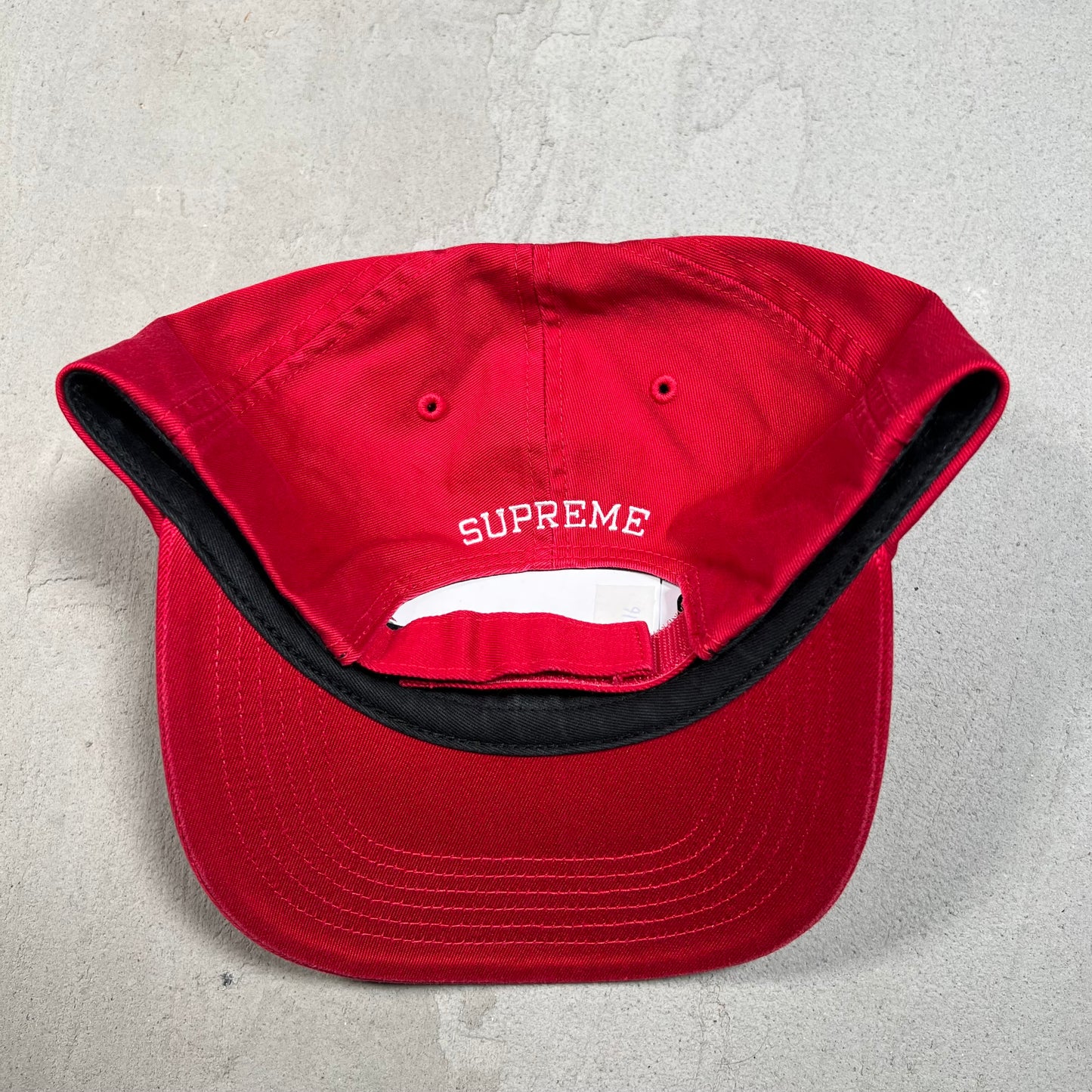 Supreme Embroidered Money Logo 6 Panel Red Hat NEW x17416