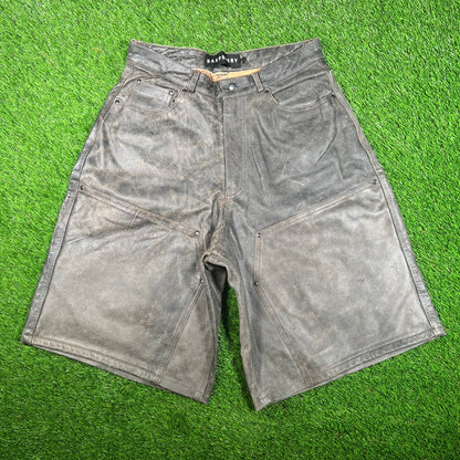 GV Gallery Raspberry Brown Leather Shorts Size Small NEW x15637