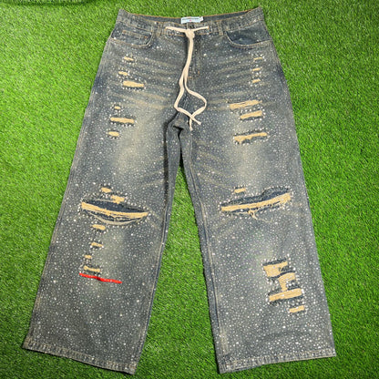 Vale Forever Rain Rhinestone Denim Jeans Size 30 USED x15667
