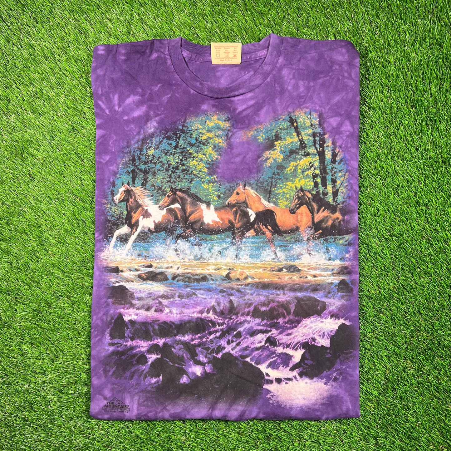 2001 The Mountain Horses in The River Purple Tie Dye Longsleeve Size XL USED v18701