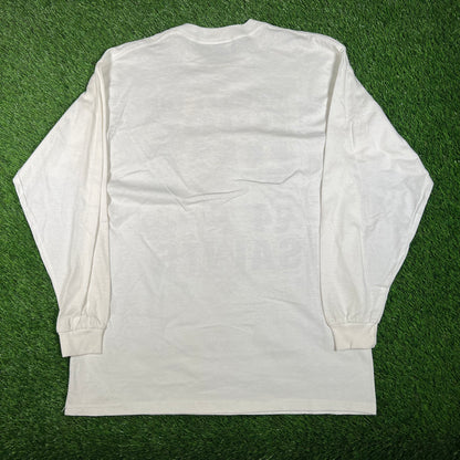 2000 Saints Who Let The Dogs Out White Longsleeve Size Large USED v18107