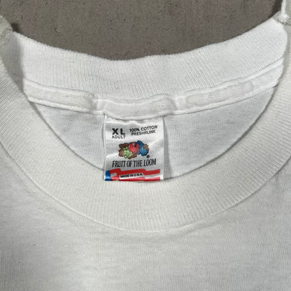 1990s Mario Lemeiux "Mario" Cartoon Tee White Size XL USED v20277