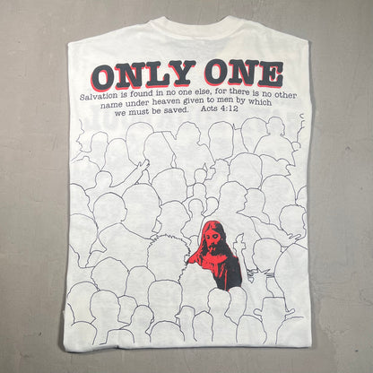 Vintage Jesus One Of These People Can Save Your Soul Tee white Size XL USED v13939