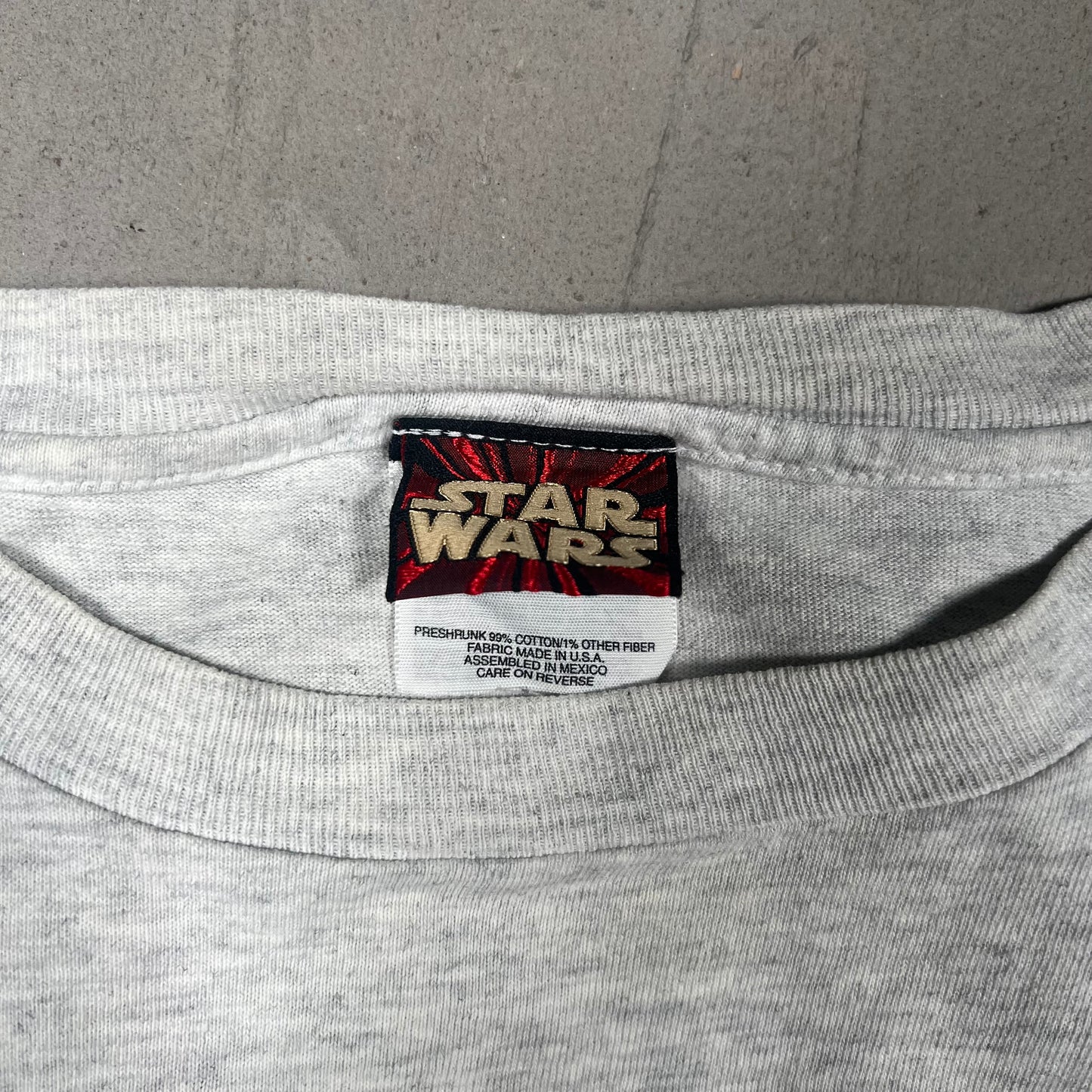 Y2K Star Wars Episode The Phantom Menace Grey Tee Size XL USED v16674