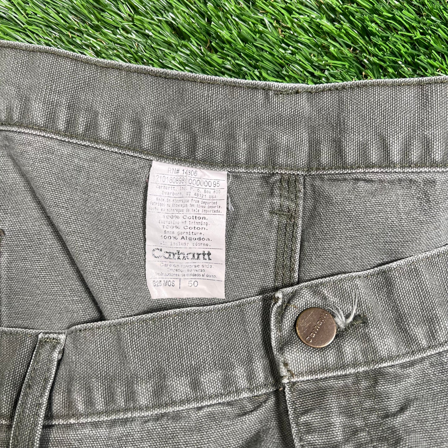 Carhartt Cargo Green Shorts Size 50 USED v18086