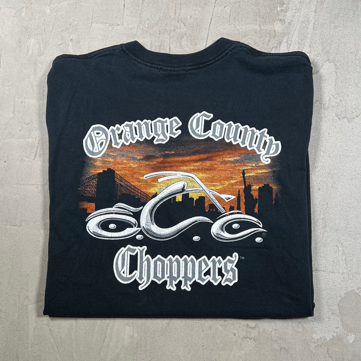 Y2K OCC Choppers Black Tee Size Large USED v20403