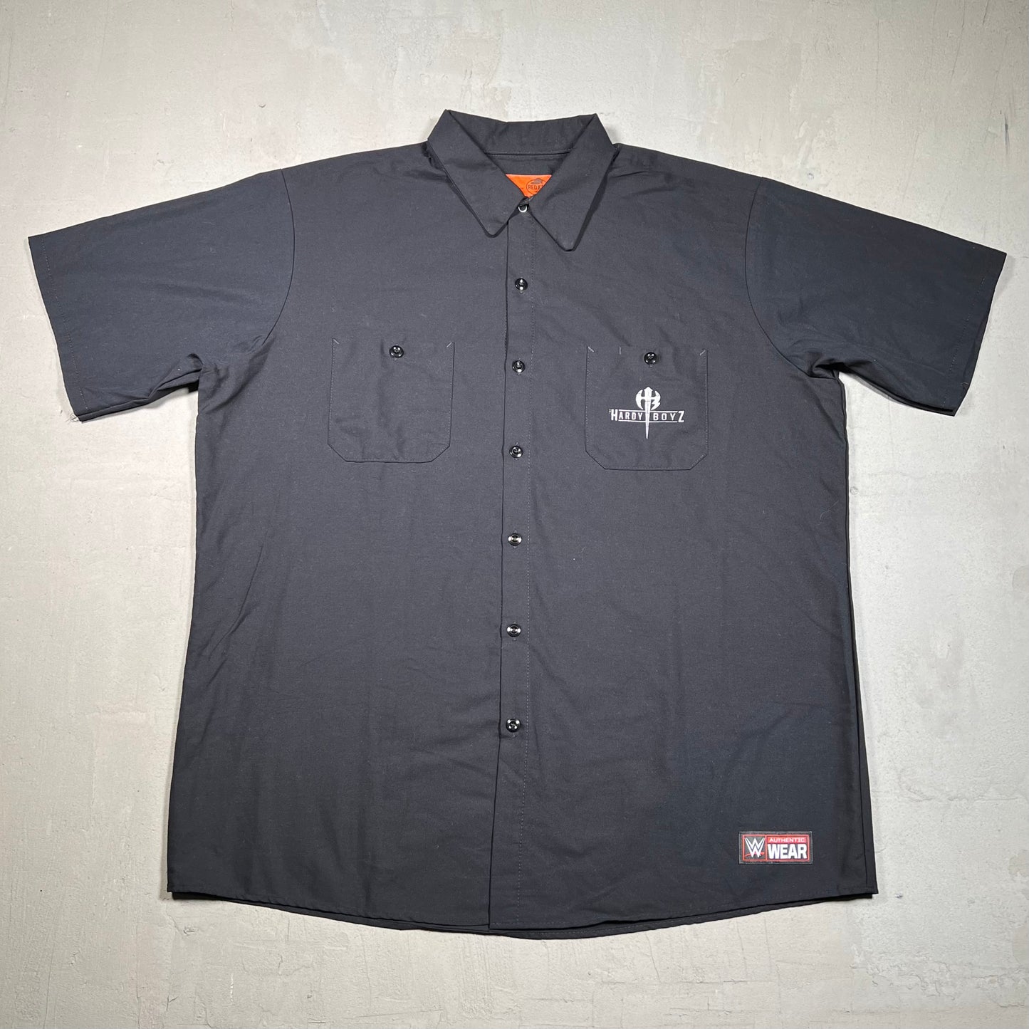 Y2K WWF Hardy Boyz Workwear Button Down Black Size XL v19534
