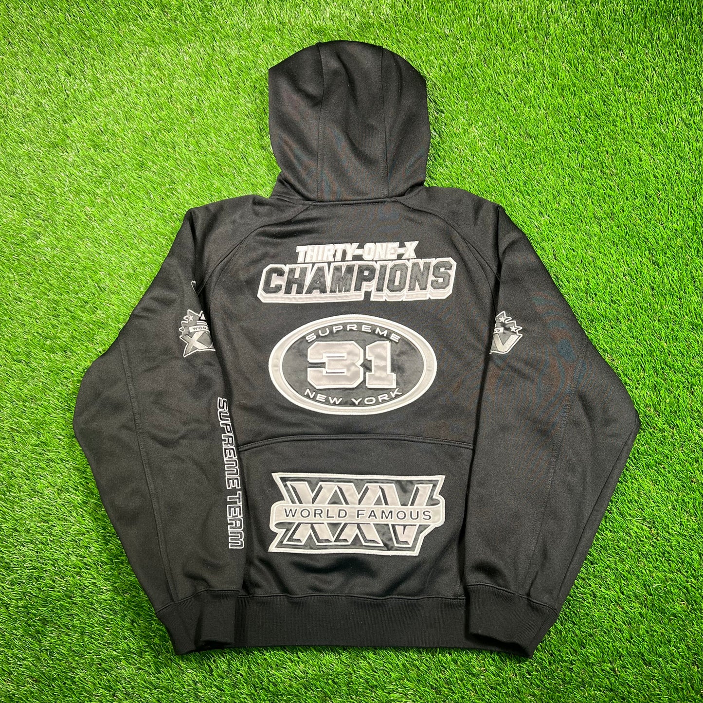Supreme Black FootBall Zip Up Hoodie (2025) Size Small USED x16726