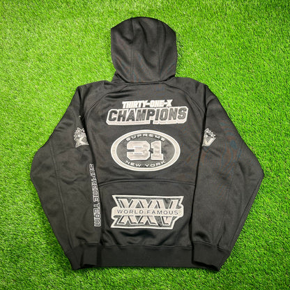 Supreme Black FootBall Zip Up Hoodie (2025) Size Small USED x16726