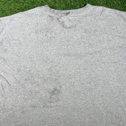 1990s Champion Running Horses Cropped Grey Tee Size XXL USED V17464