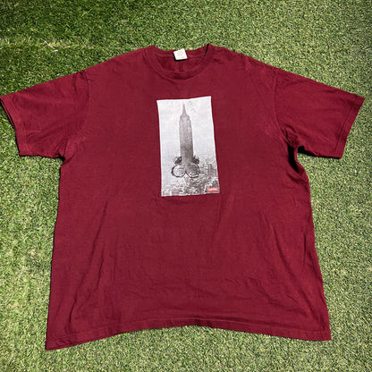 Supreme Empire State Penis Maroon Tee Size XL USED x13551