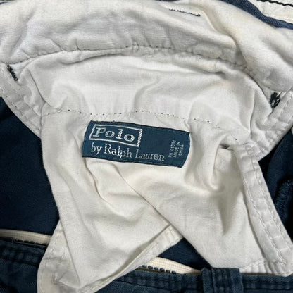 1990s Polo Ralph Lauren Navy Blue Cargo Pants Size 36x32 USED v20396